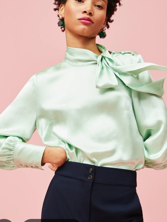 J. Crew Tops - J.Crew Collection Silk Tie Neck Blouse